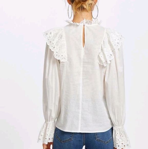 SHEIN eyelet Ruffle Trim blouse - Picture 10 of 16